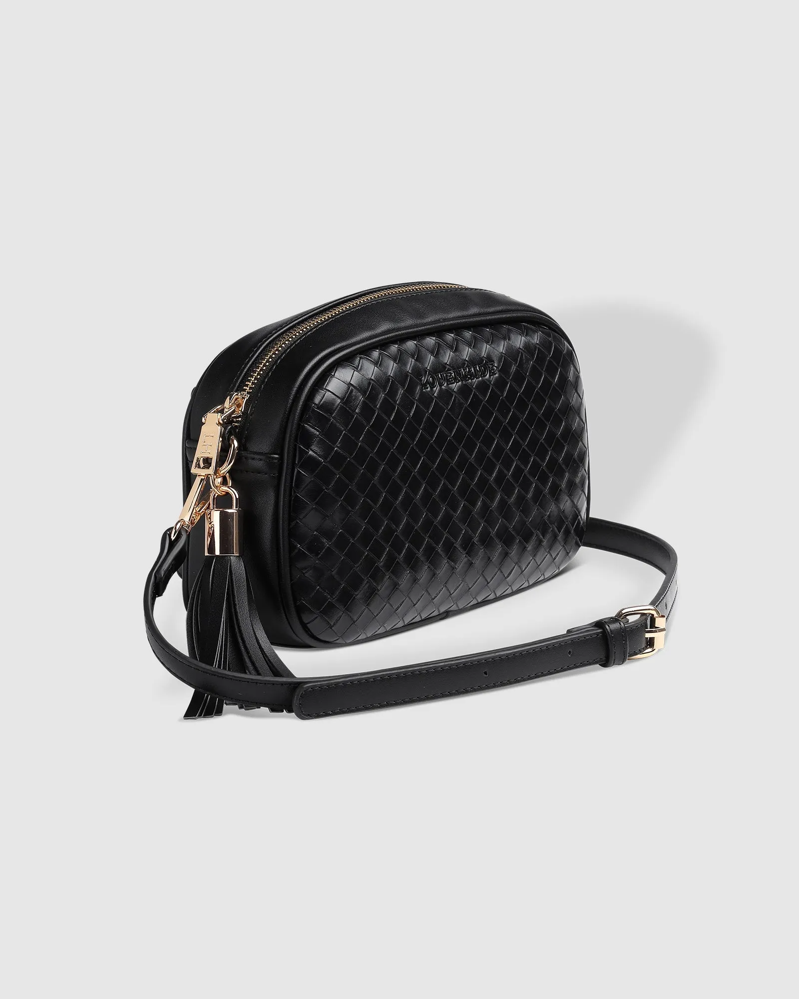 JACINTA WOVEN CROSSBODY BAG BLACK