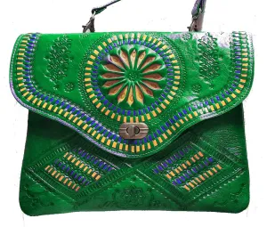 Jeblia - Green Leather Clutch Bag