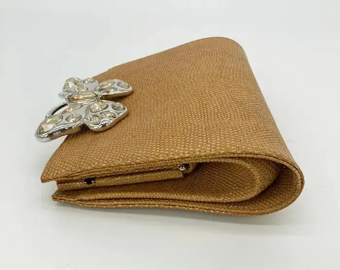 Judith Leiber Metallic Lizard Butterfly Clutch