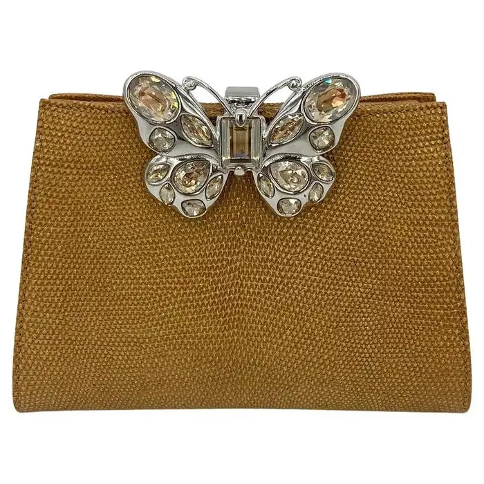 Judith Leiber Metallic Lizard Butterfly Clutch