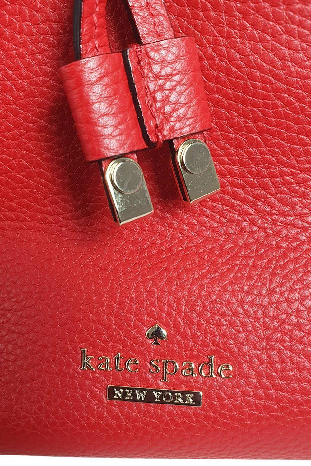 KATE SPADE Cherry Red Leather Medium Bucket Bag (M)