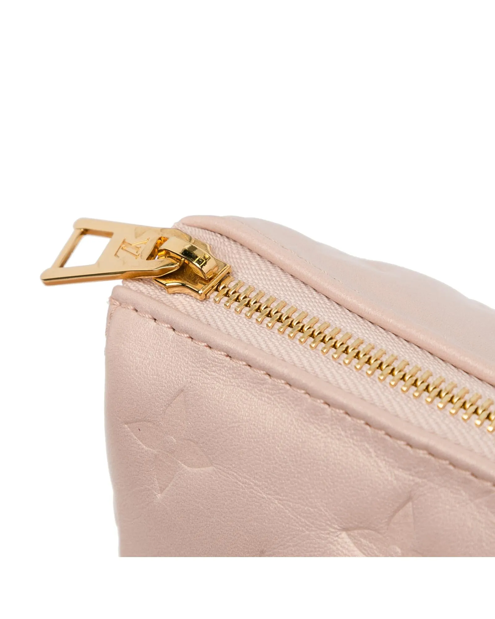 Leather Chain Strap Zip Coussin Bag