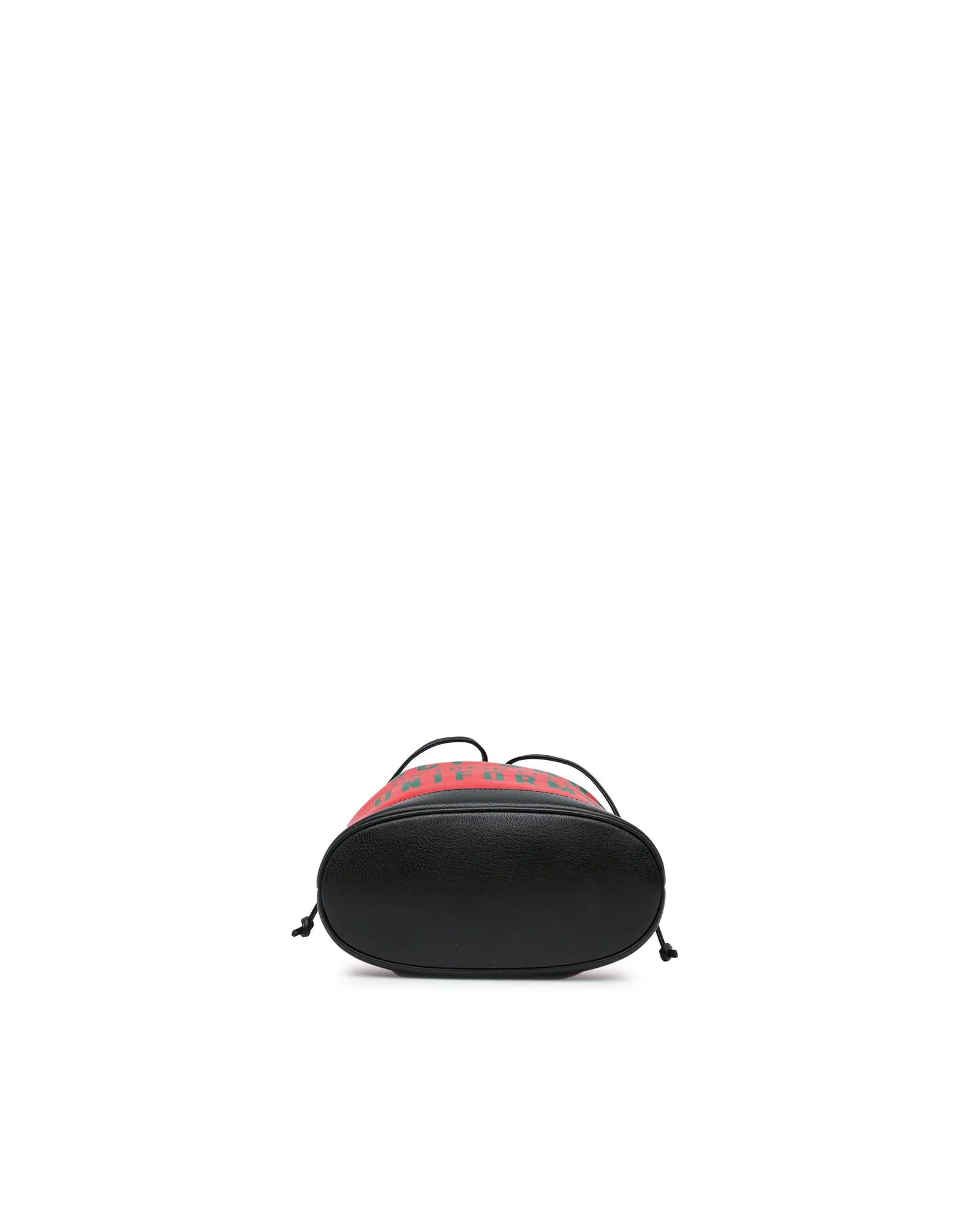 Leather Uniform Bucket Bag with Drawstring Closure