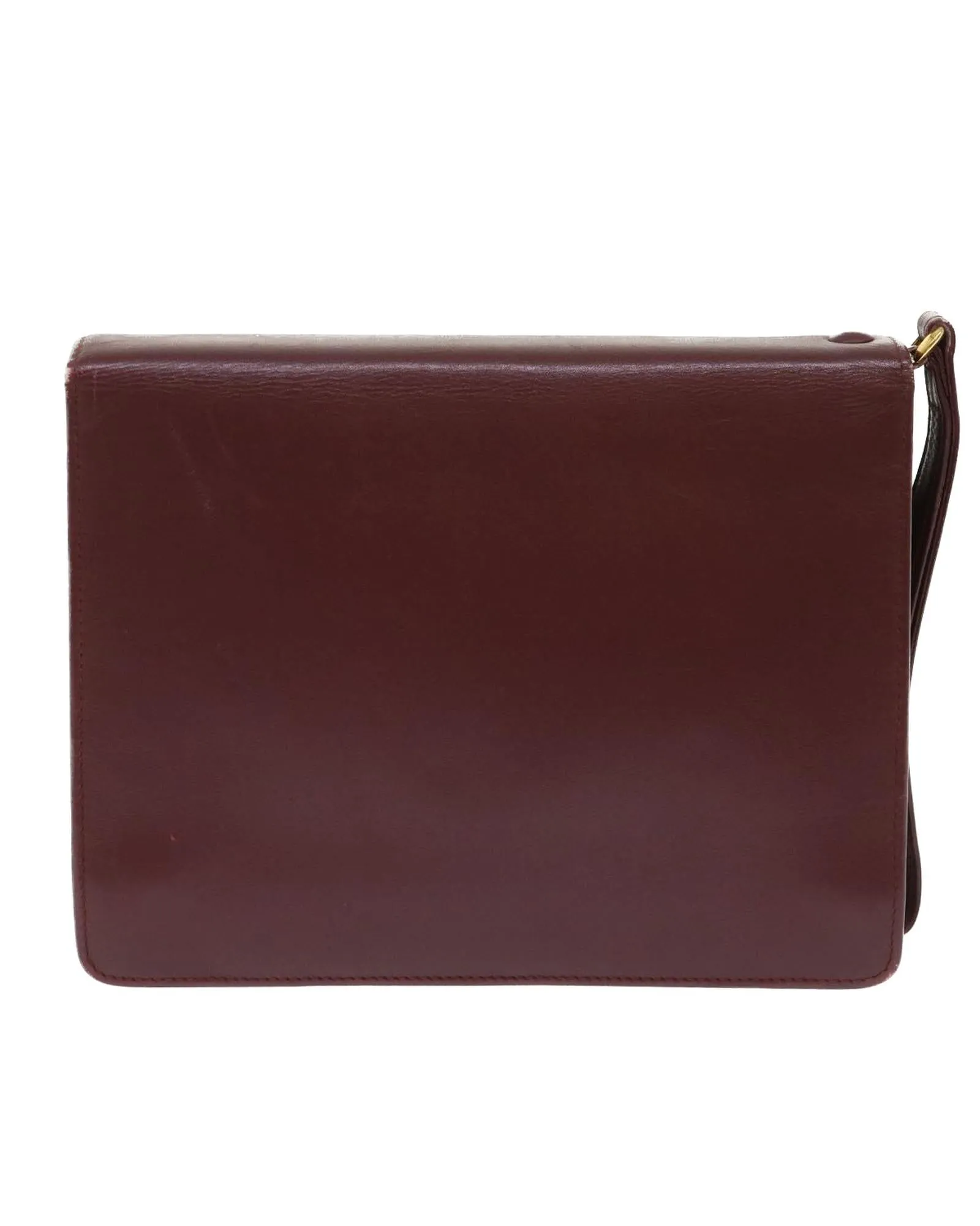 Leather Wine Red Clutch Bag - C Rank