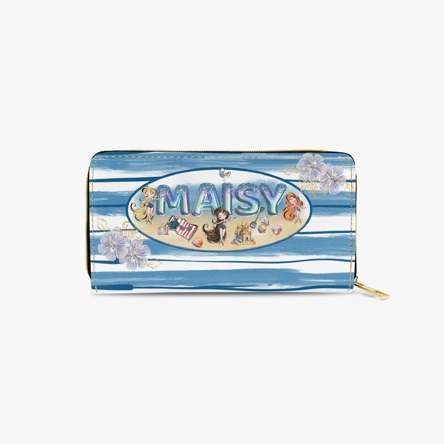 Long Type Zipper Purse, Beach Party, Personalised