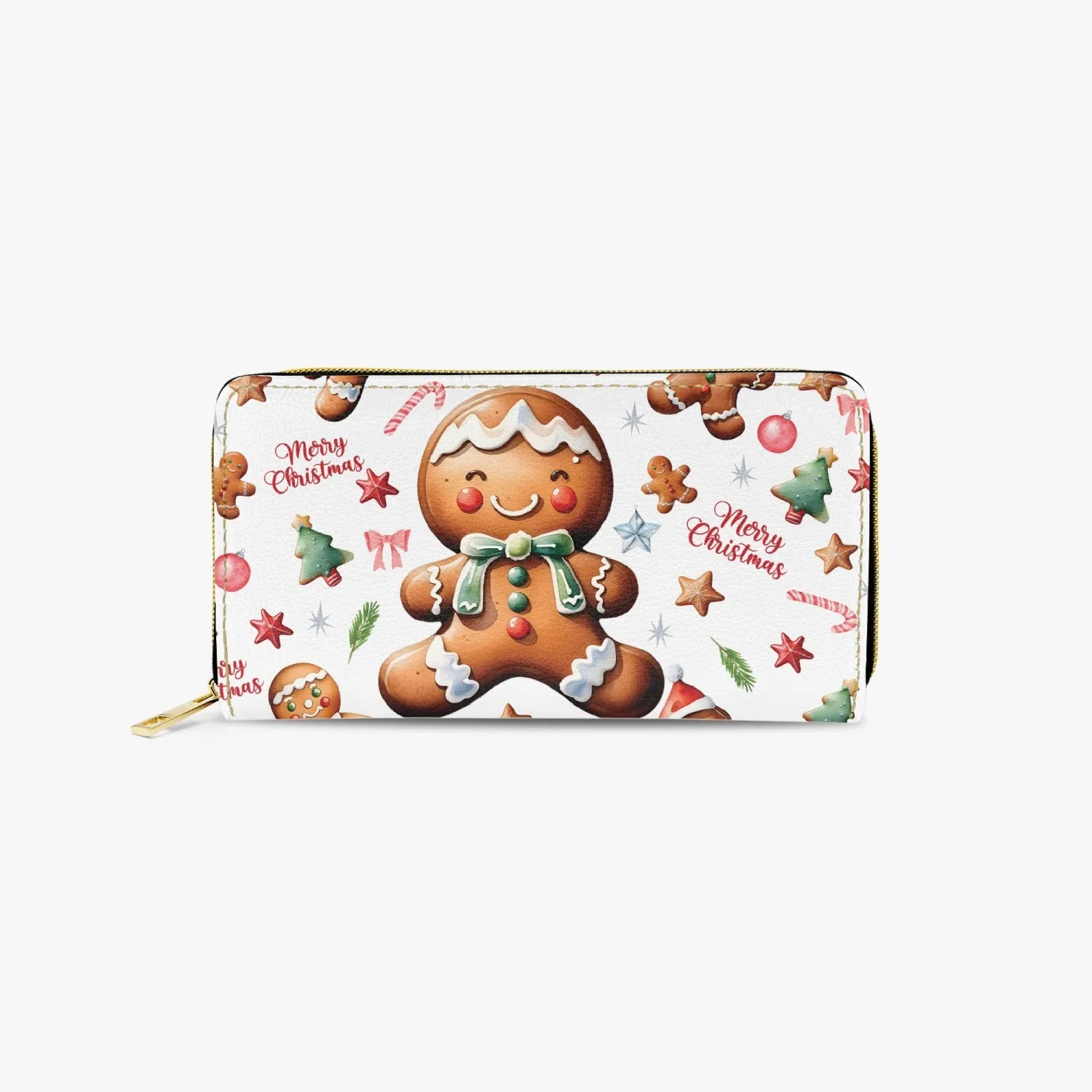 Long Type Zipper Purse - Christmas, Gingerbread Man