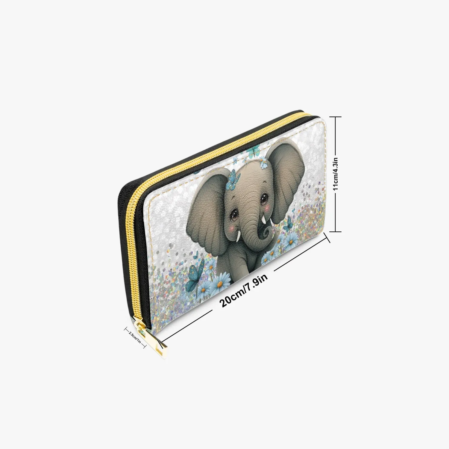 Long Type Zipper Purse - Elephant