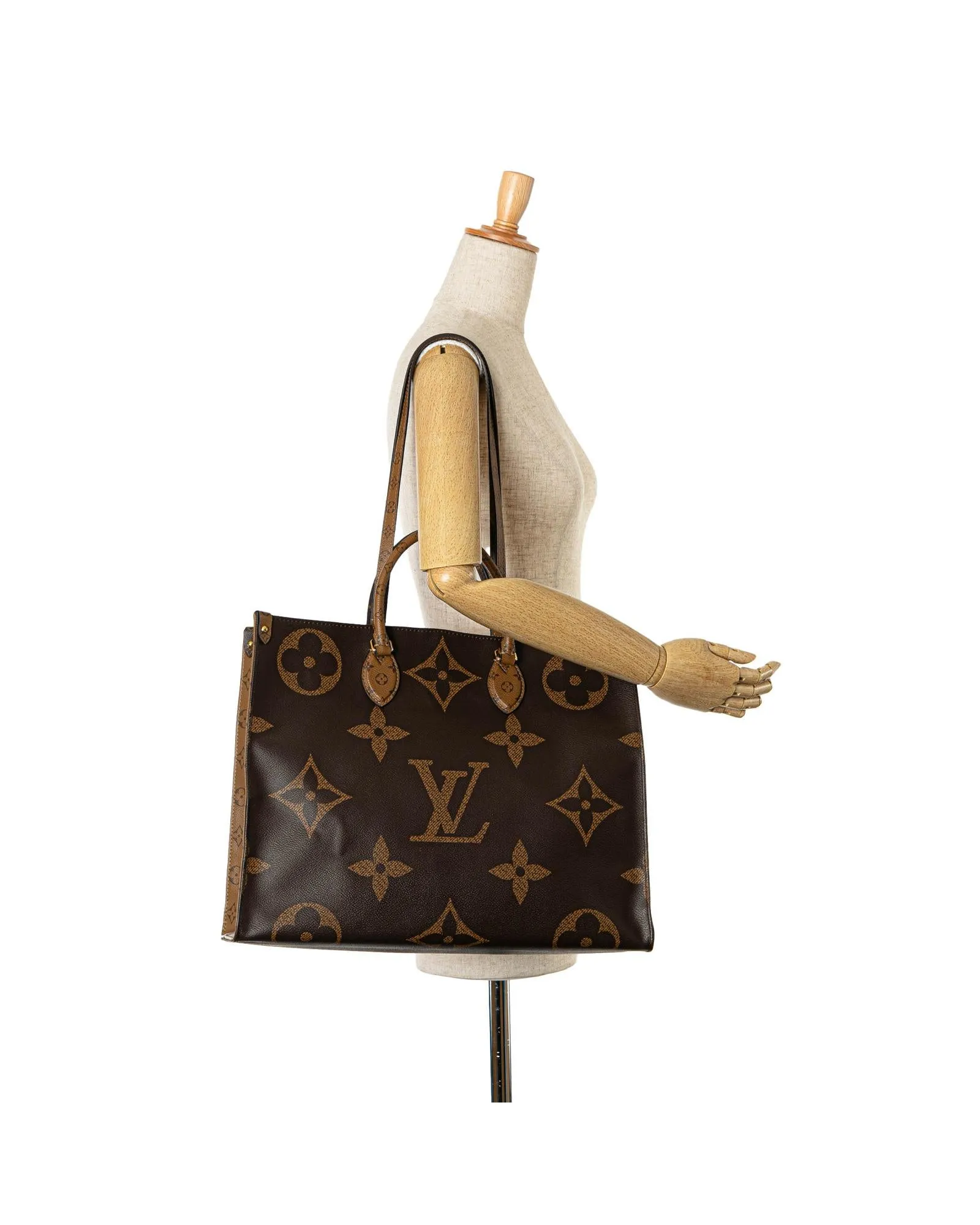 Louis Vuitton OnTheGo GM Monogram Coated Canvas Tote Bag Brown