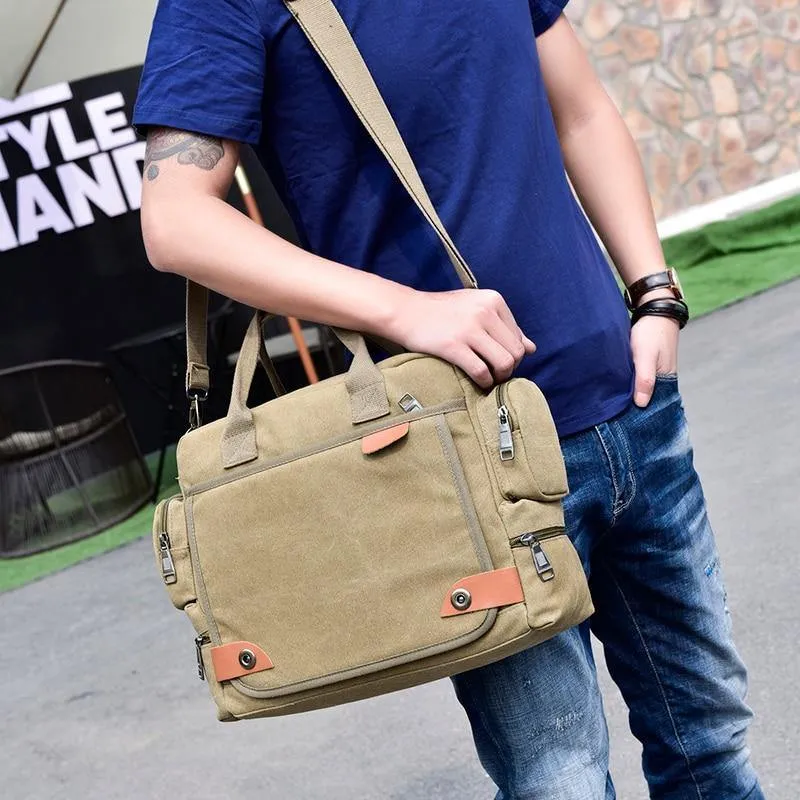 Men's Canvas Crossbody Messenger Bag