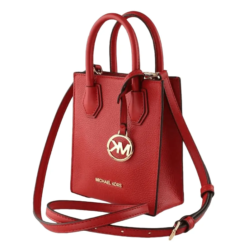 Michael Kors Mercer Extra-Small Pebbled Bag, Red