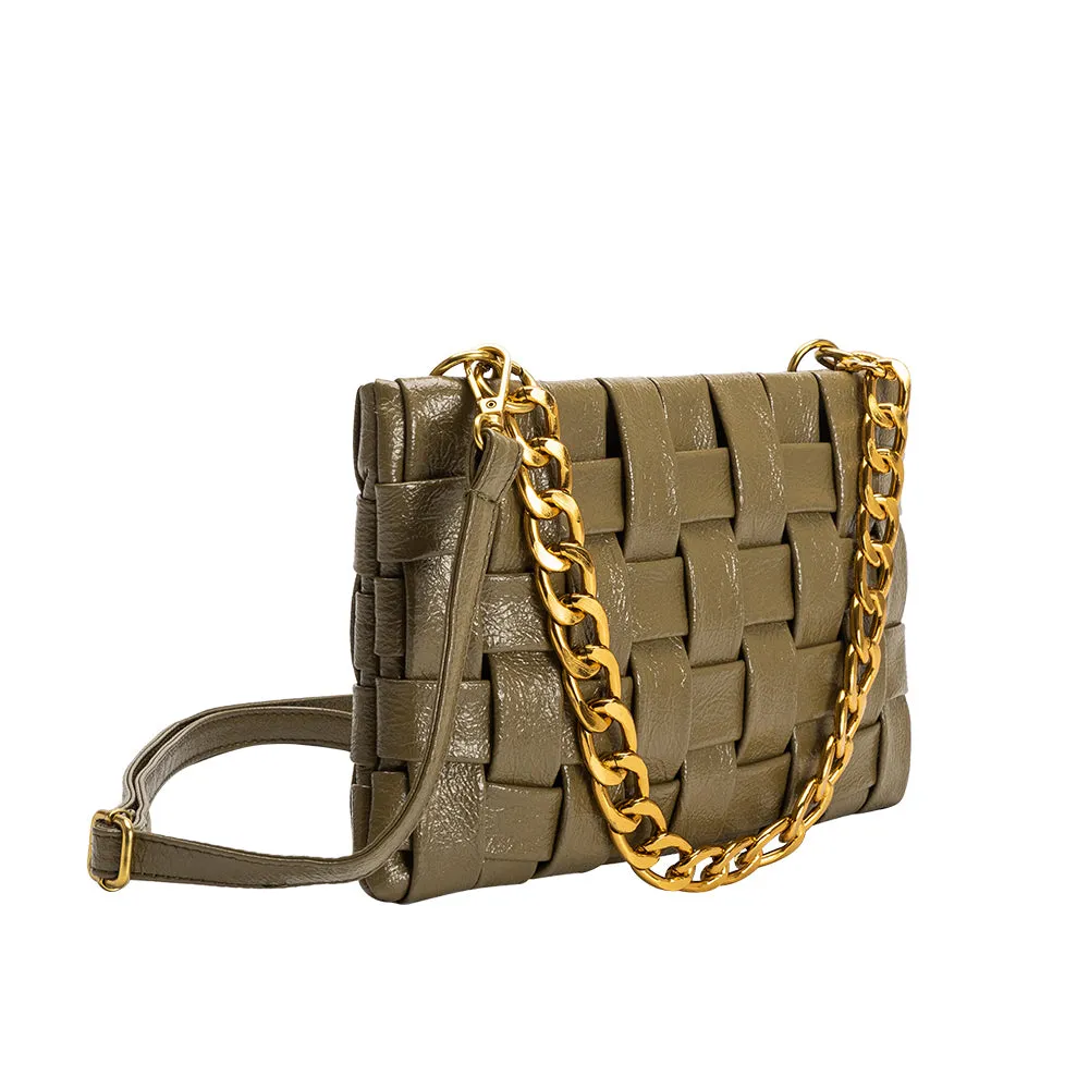 Mimie Olive Woven Crossbody Bag - FINAL SALE