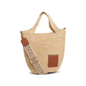 Mini Slit Bag in Raffia and Calfskin in Natural