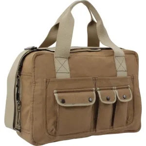 Mocha Brown   Khaki - Vintage Two Tone Canvas Shoulder Tool Bag