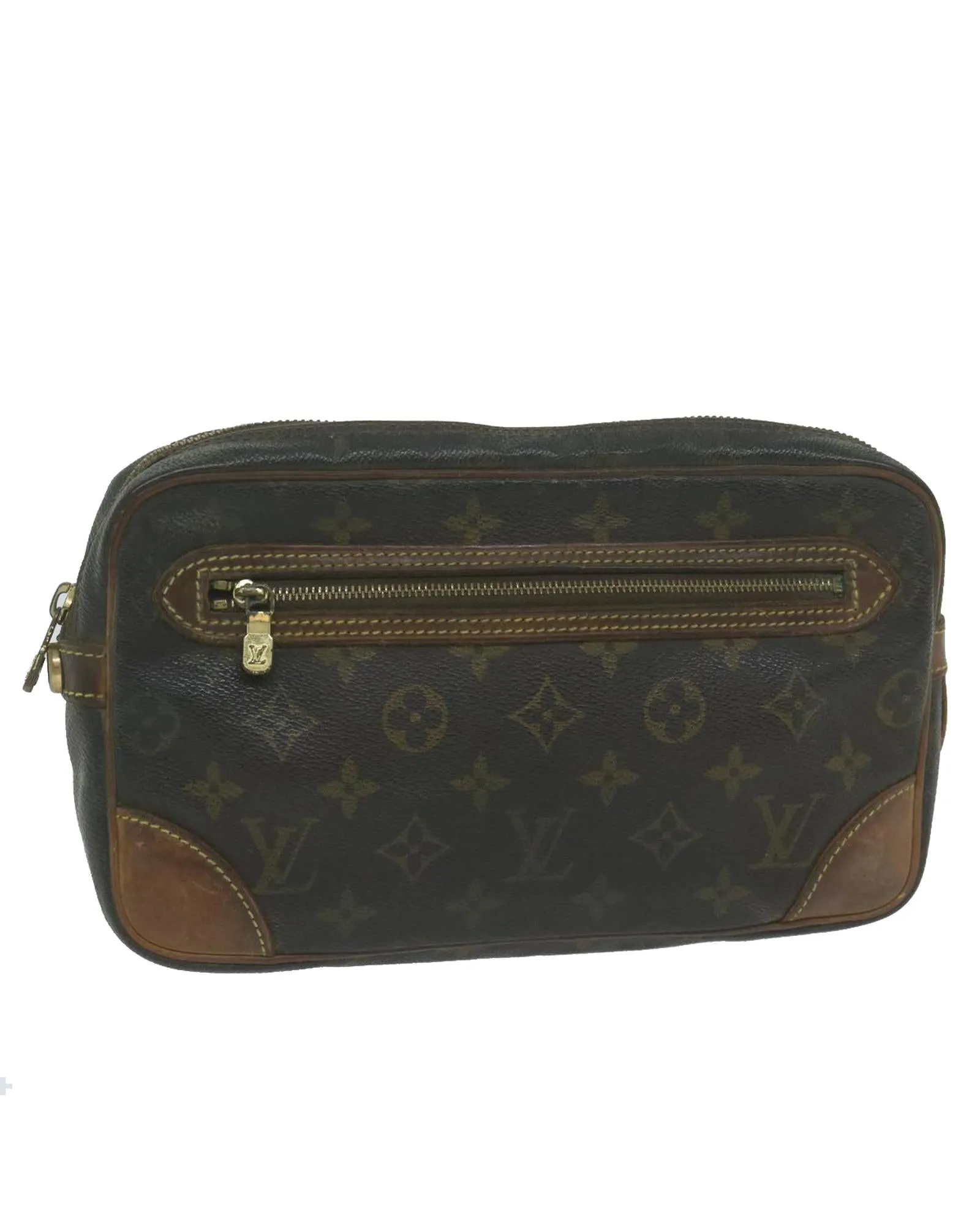 Monogram Canvas Clutch Bag with Dragonne Detail - Pre-Owned LV Authentic