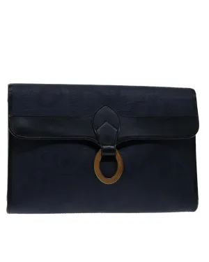 Navy Leather Shoulder Bag Christian Dior Style