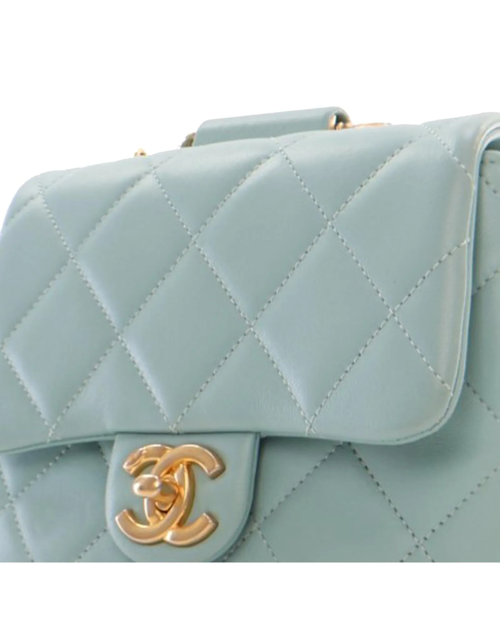 Quilted Lambskin Leather Flap Satchel with Chain Strap