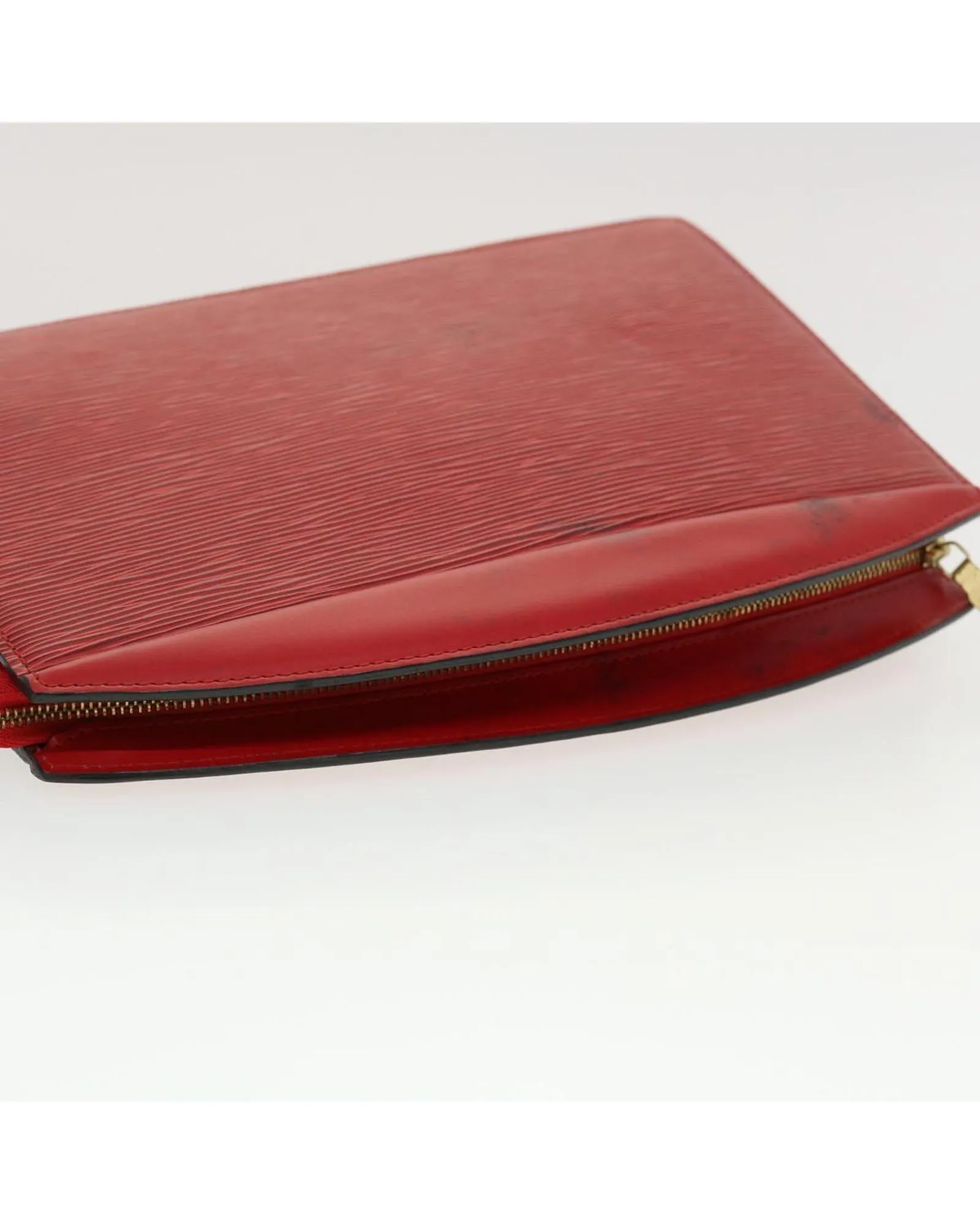 Red Epi Leather Clutch Bag