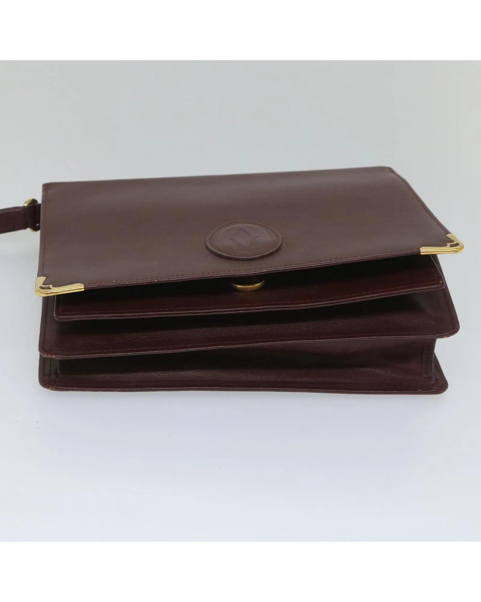 Red Leather Clutch Bag - Cartier (Rank C)