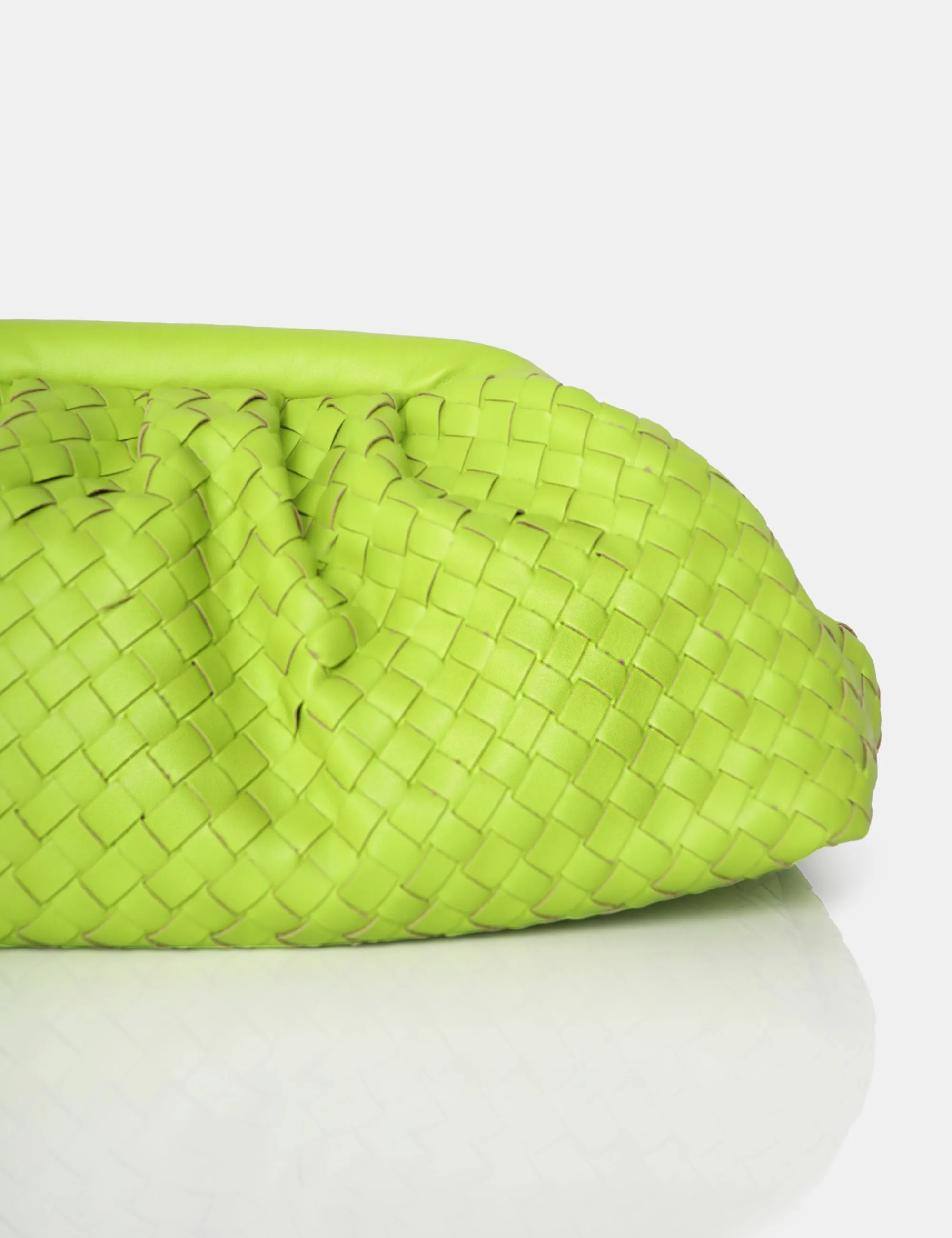 The Project Lime Woven Pu Bag Clutch Bags