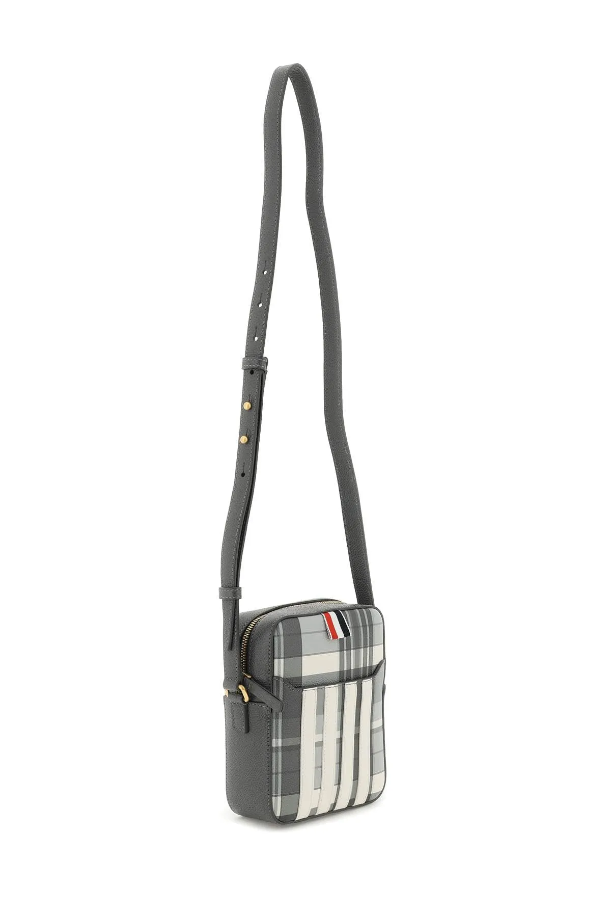 Thom browne madras leather crossbody bag