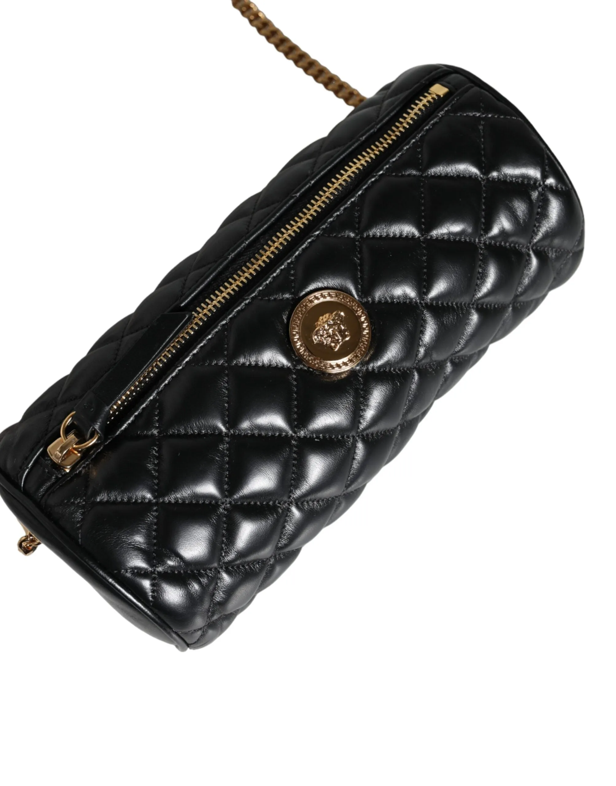 Versace Medusa Gloss Black Shoulder Bag