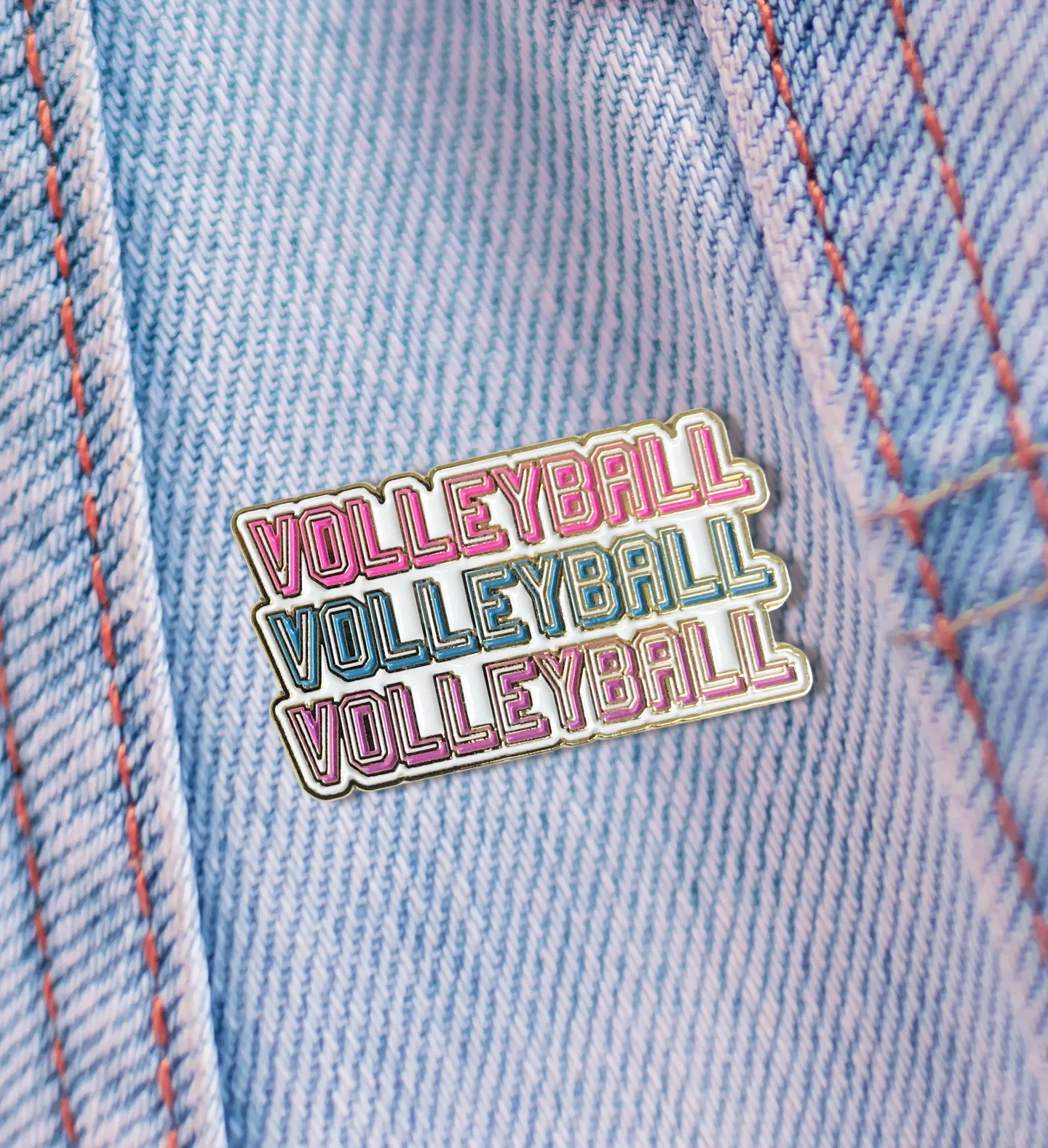 Volleyball Word Stack Enamel Pin