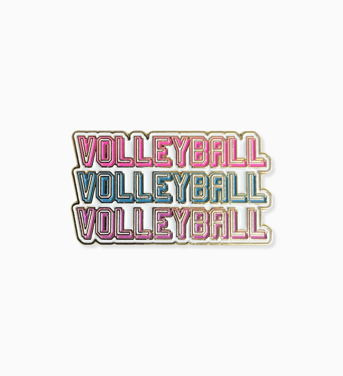 Volleyball Word Stack Enamel Pin