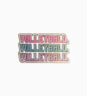 Volleyball Word Stack Enamel Pin