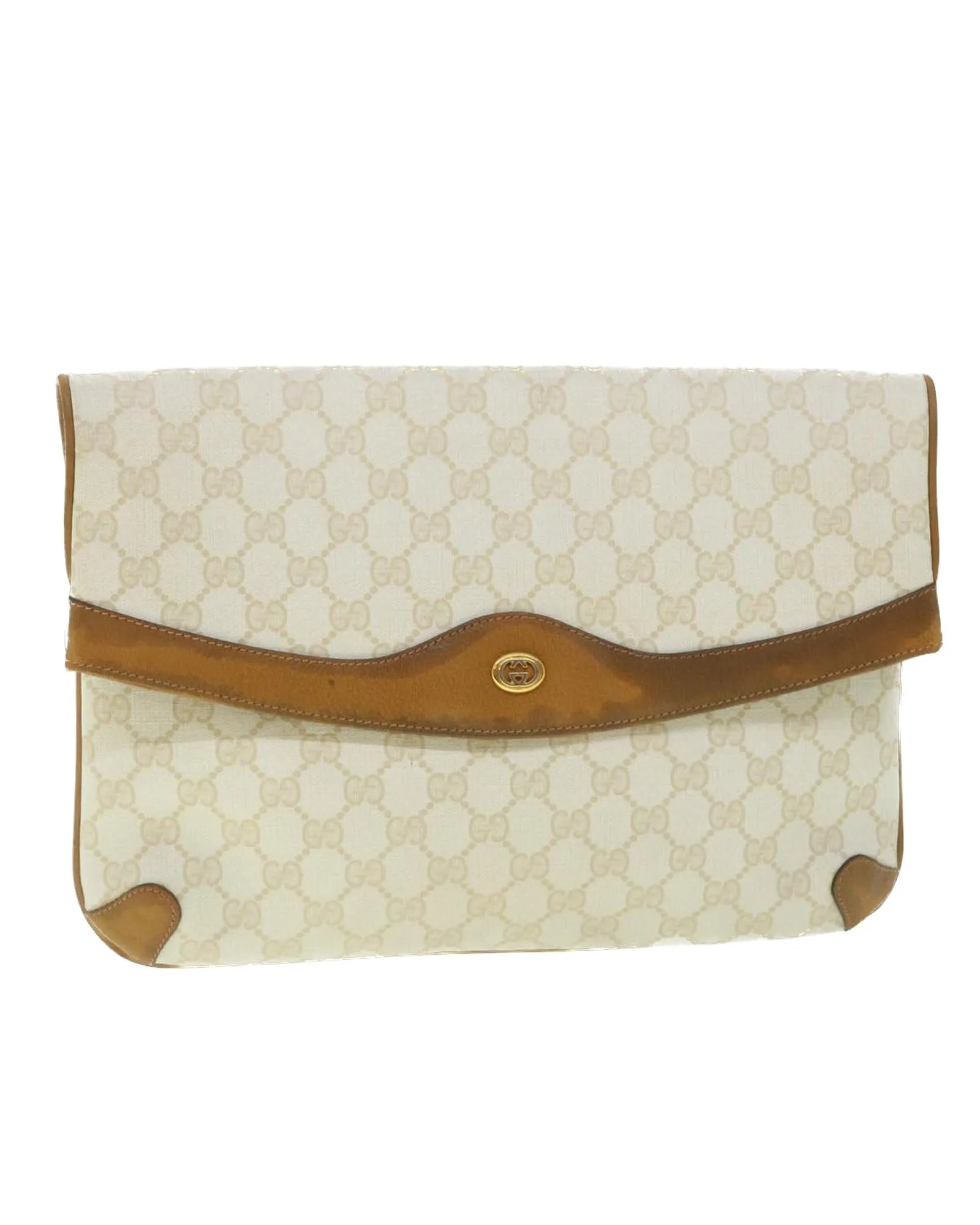 White GG Canvas Clutch Bag - Italian Made