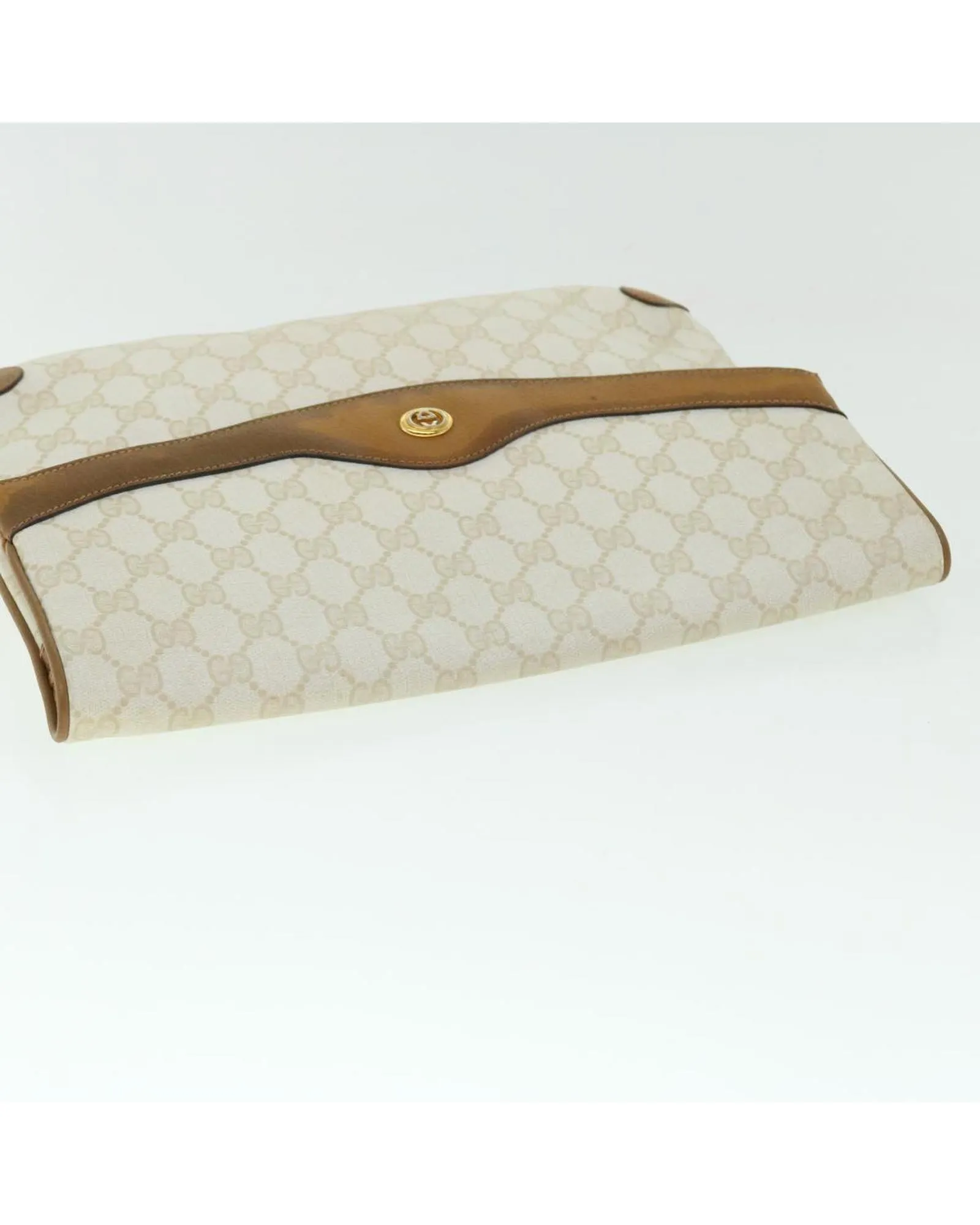 White GG Canvas Clutch Bag - Italian Made